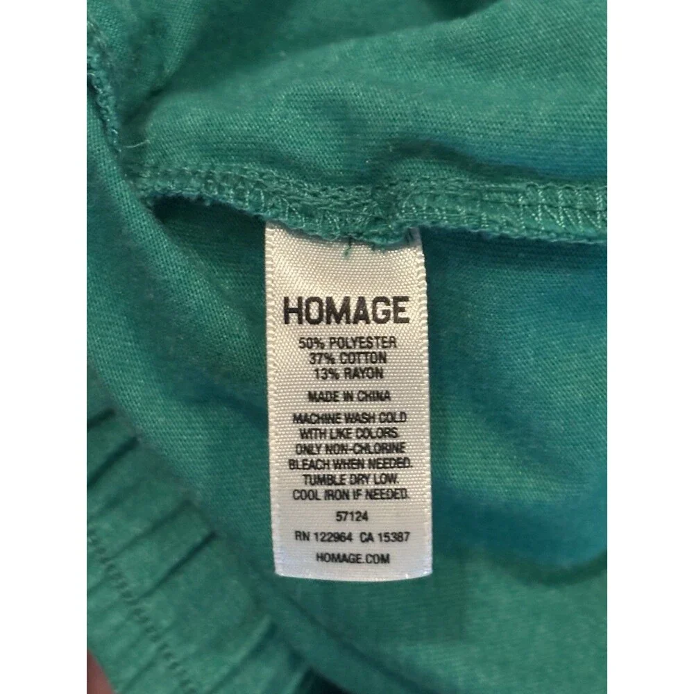 Men's Homage Green Flat Front Lounge‎ Shorts M with Red Logo